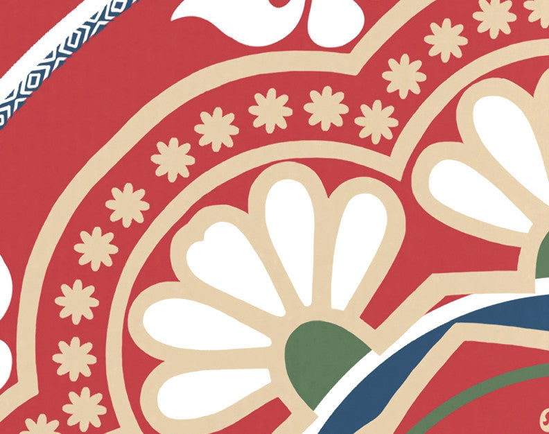 Medallions Geometric Print Hand Towel, Red