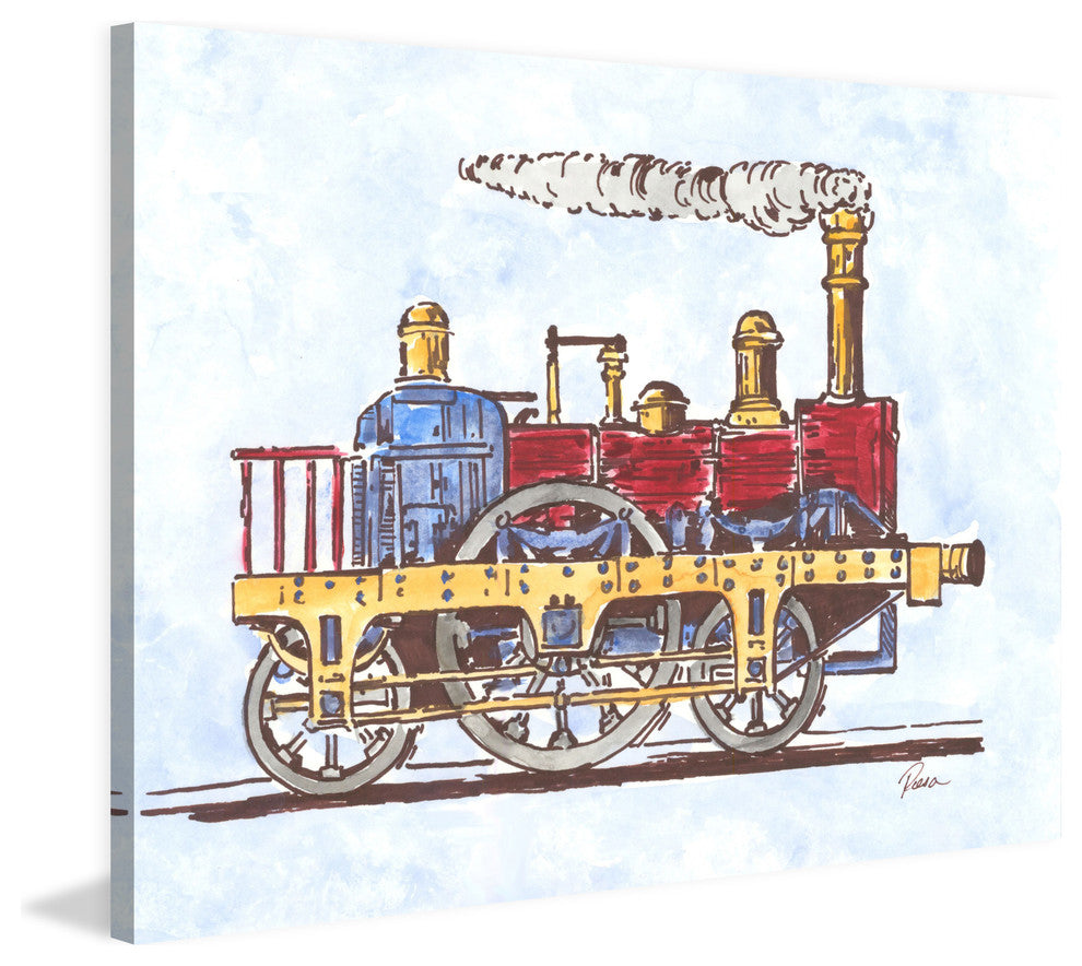 Marmont Hill, "Steam Engine" by Reesa Qualia Painting on Wrapped Canvas, 30x20