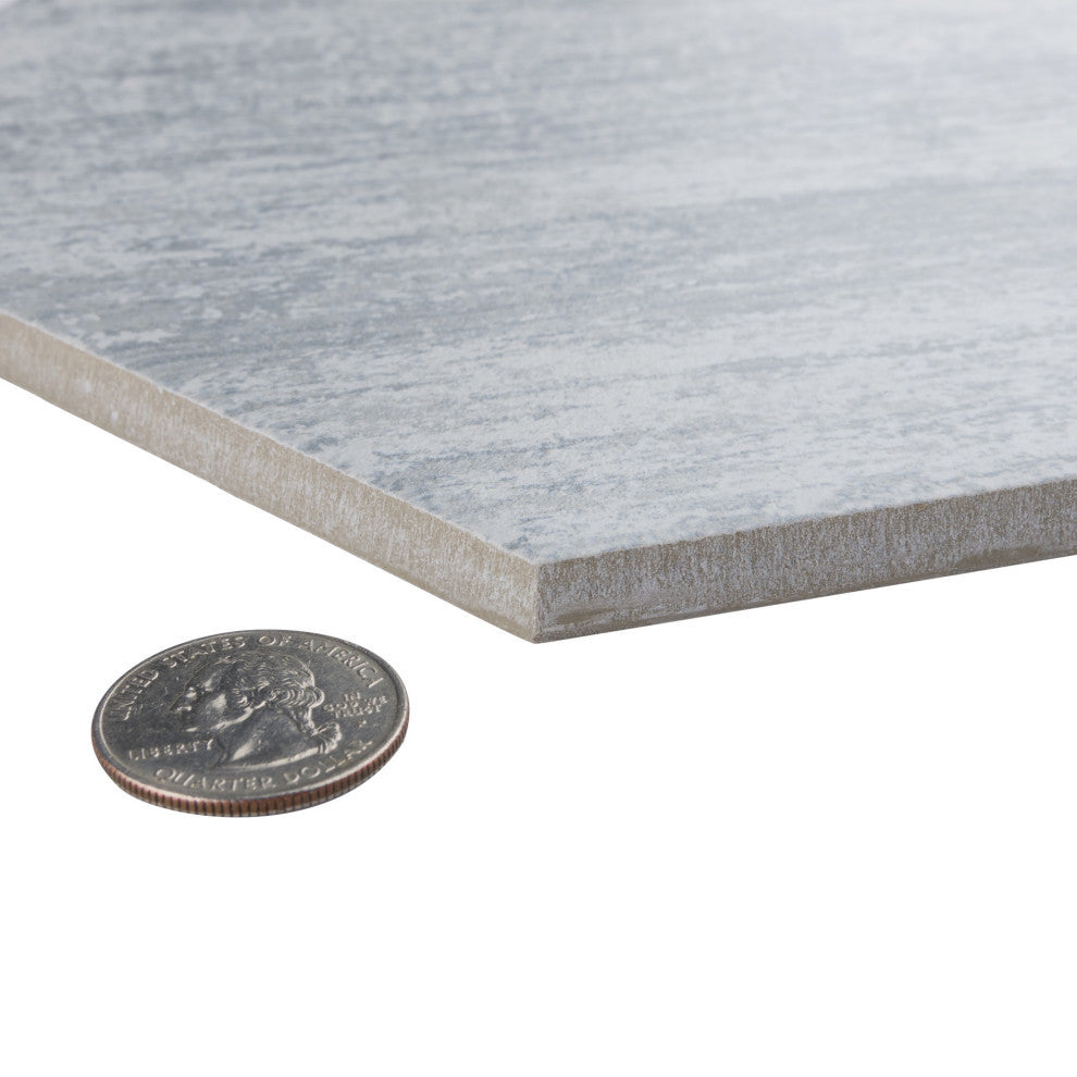 Cassis Hex Porcelain Floor and Wall Tile Sample, White