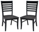 Set of Two Roma Ladderback Chairs, Coal-Black/Washed Black