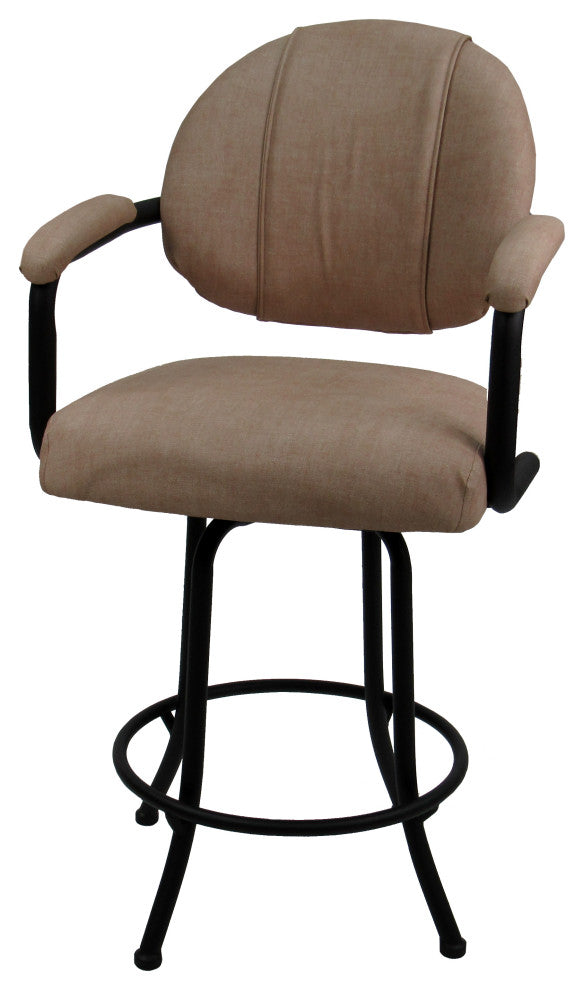 M-70 Swivel Bar Stool Metal Frame Counter 26", 30" Extra Tall 34", Basin Beige and Black, 34"