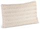 20" Ivory Woven Cotton Lumbar Pillow, Polyester Filling