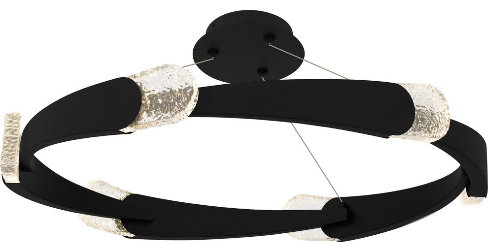 Quoizel PCSAF1734 Saffron 34"W LED Semi-Flush Ceiling Fixture / - Matte Black