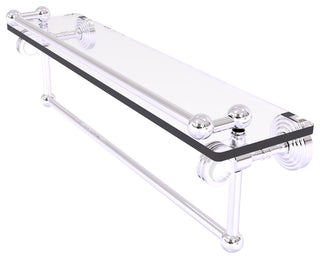 Pacific Grove 22" Dotted Glass Shelf and Towel Bar, Polished Chrome