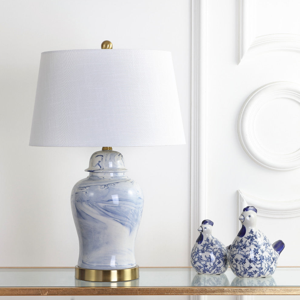 Wallace 26" Ceramic Table Lamp, Brass