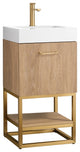 Alistair Vanity, North American Oak With Countertop, 18", Without Mirror