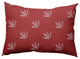 Feather Pattern Decorative Lumbar Throw Pillow, Ligonberry Red, 14"x20"
