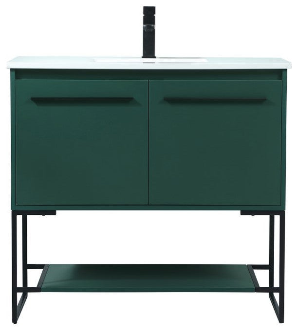 Sue 36" Single Bathroom Vanity, Green