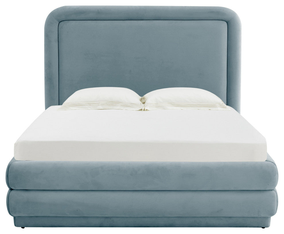 Briella Bluestone Velvet Bed in King