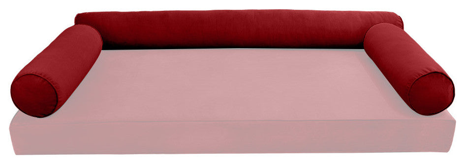 STYLE V6 Full Velvet Pipe Trim Indoor Daybed Bolster Pillow |COVER ONLY| AD369