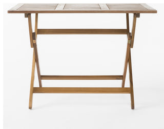 GDF Studio St. Nevis Outdoor Acacia Wood Foldable Dining Table, Natural