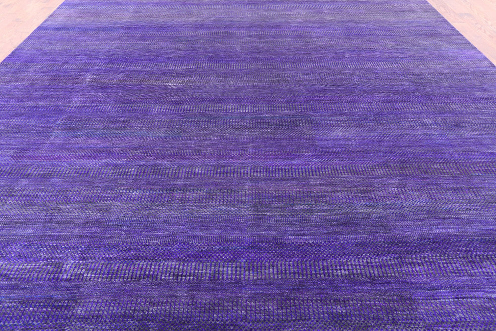 12' Square Handmade Super Savannah Gabbeh Wool and Silk Rug Q8619