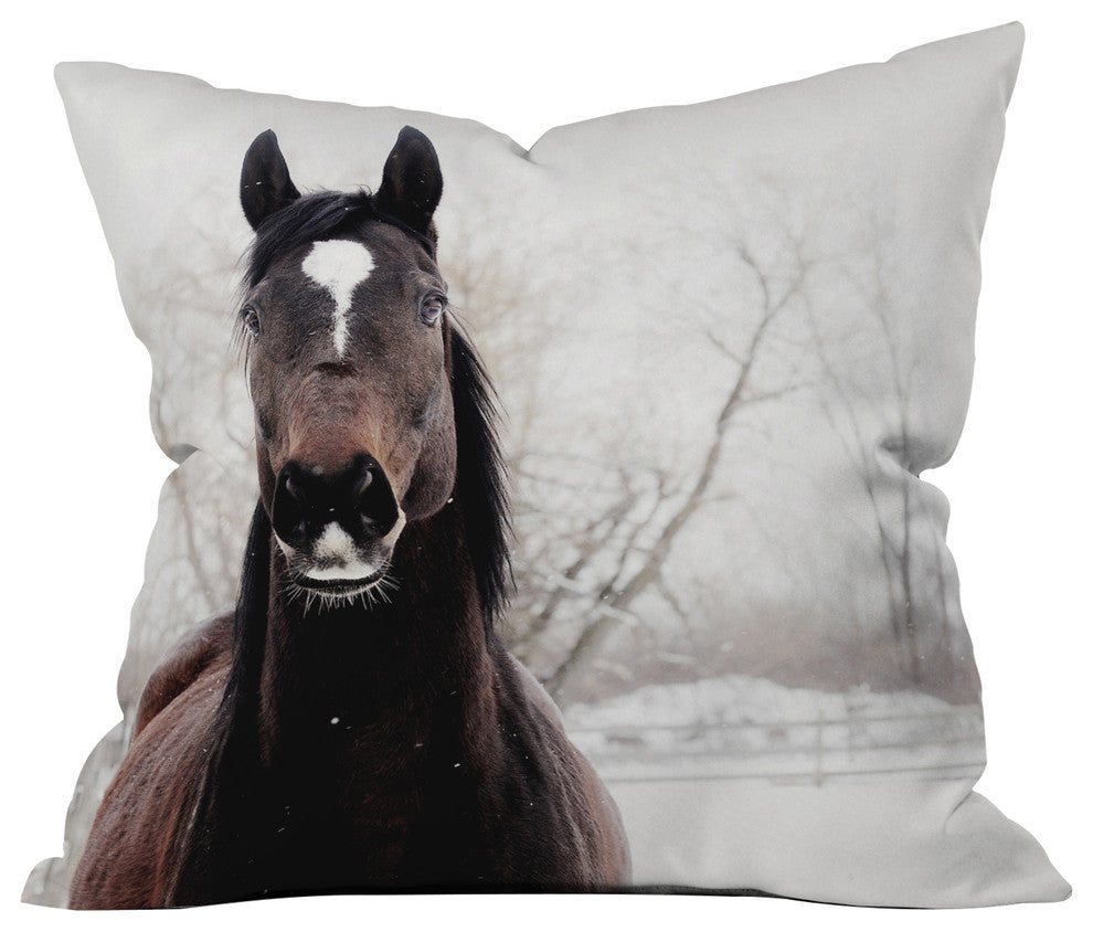 Deny Designs Chelsea Victoria Dark Horse Throw Pillow, 26"x26"