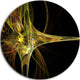 Fractal Artwork Yellow, Abstract Digital Art Disc Metal Wall Art, 11"