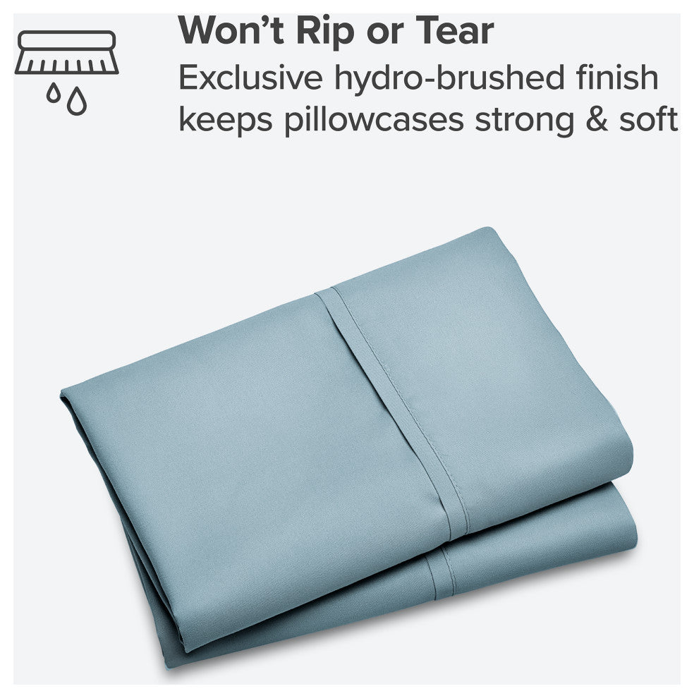 Bare Home Microfiber Pillowcases - Set of 2, Coronet Blue, Standard