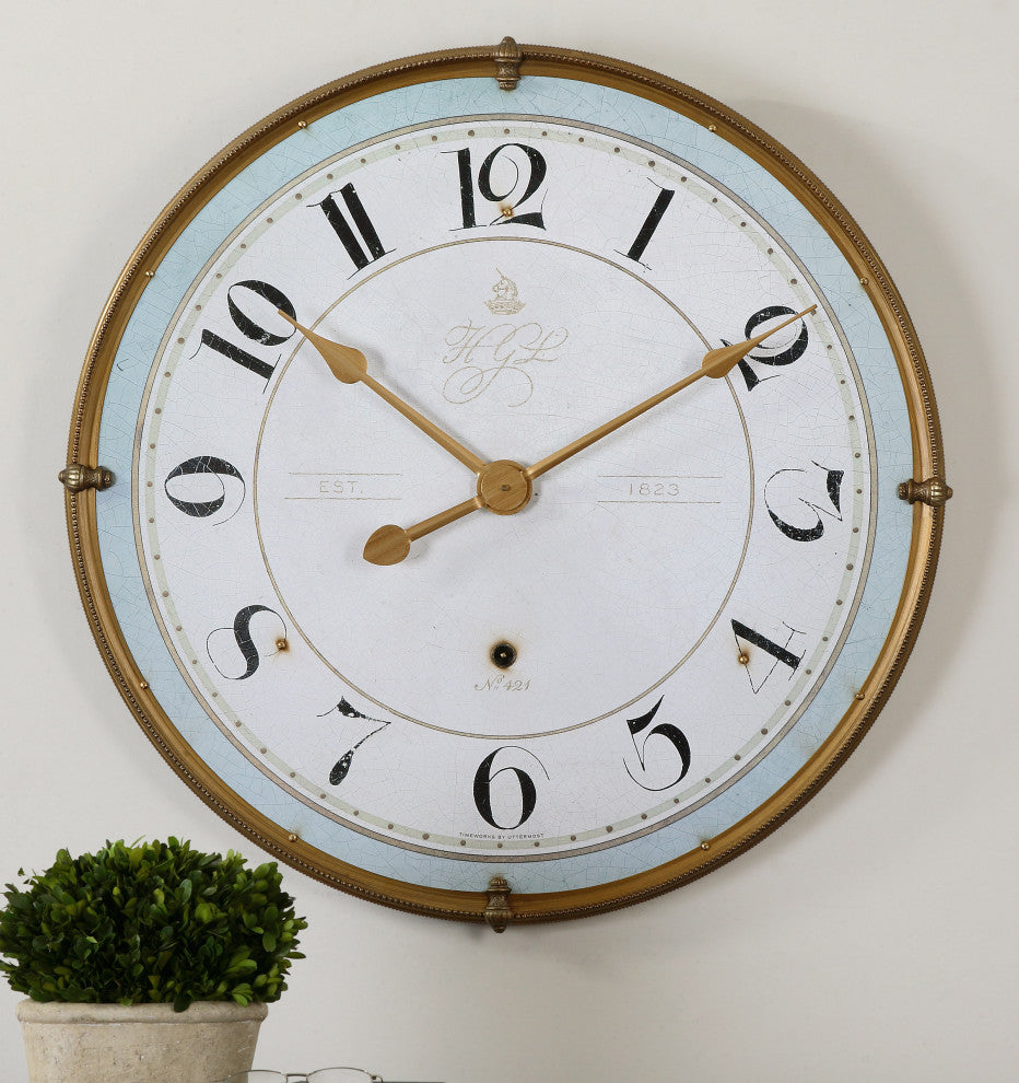Uttermost - 06091 - Wall Clock - Torriana - Antiqued Gold
