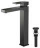 Cubic Single Handle Vessel Sink Faucet KBF1003, Matte Black, W/ Drain