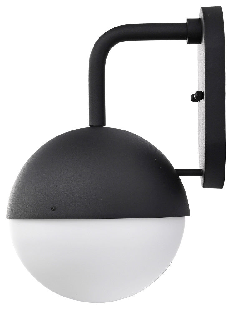 Atmosphere 6W LED Medium Wall Lantern, Matte Black/White Opal