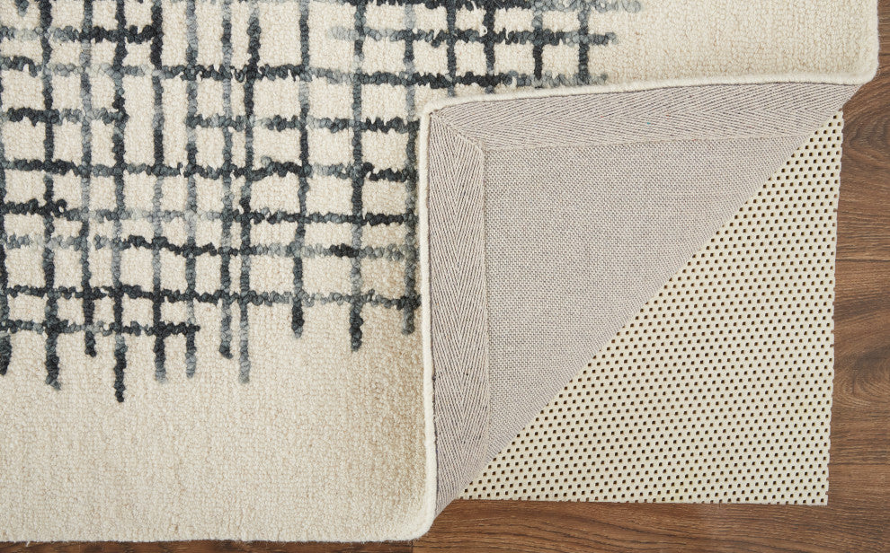 Weave & Wander Carrick Architectural Rug, Ivory/Charcoal, 8'x10'