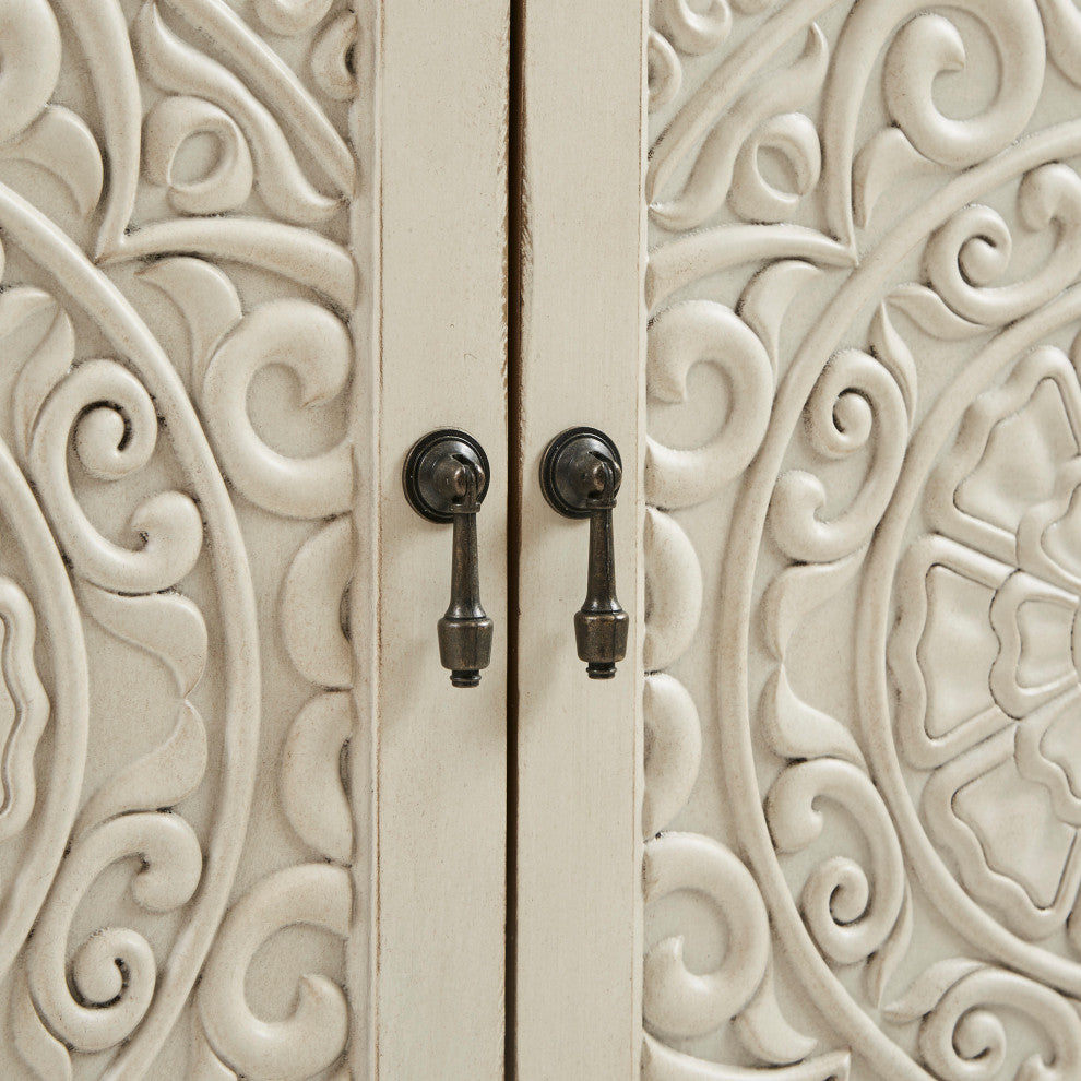 Madison Park Reclaimed Walnut Floral Details Accent Chest