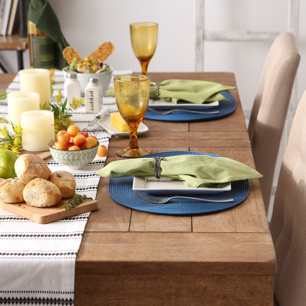 Nautical Blue Oval Pp Woven Placemat (Set of 6)
