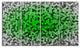 Random Elevated Green Hexagons, Abstract Wall Art Canvas, 48"x28", 4 Panels