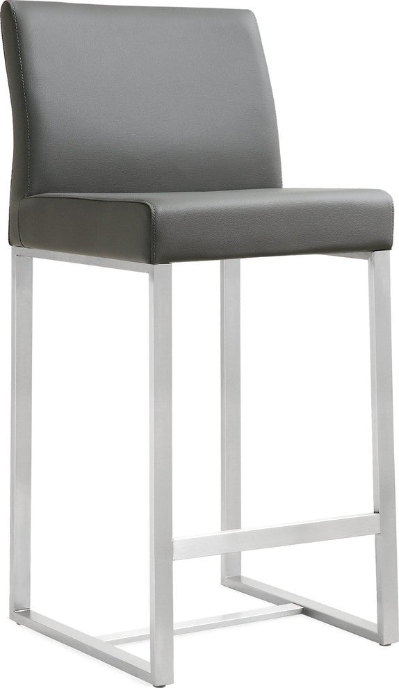 Denmark Grey Stainless Steel Counter Stool (Set of 2) - Grey