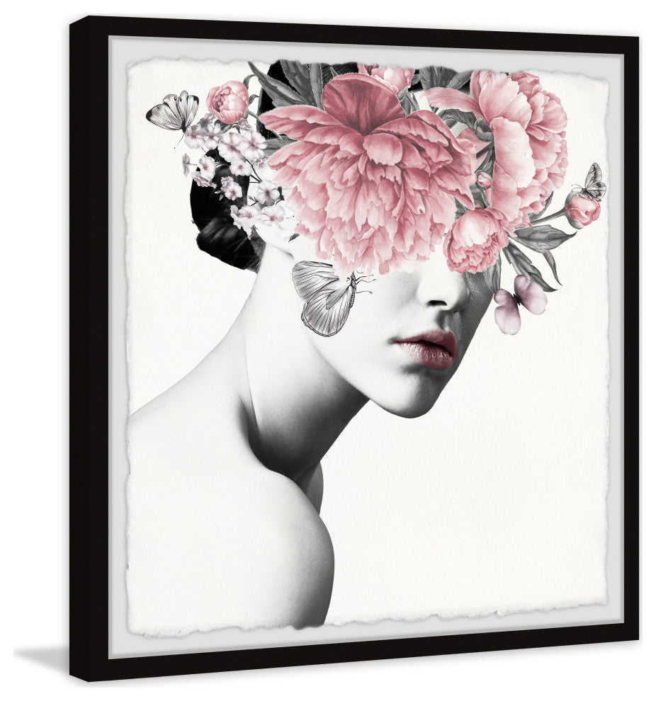 "Pink Beauty II" Framed Painting Print, 24x24