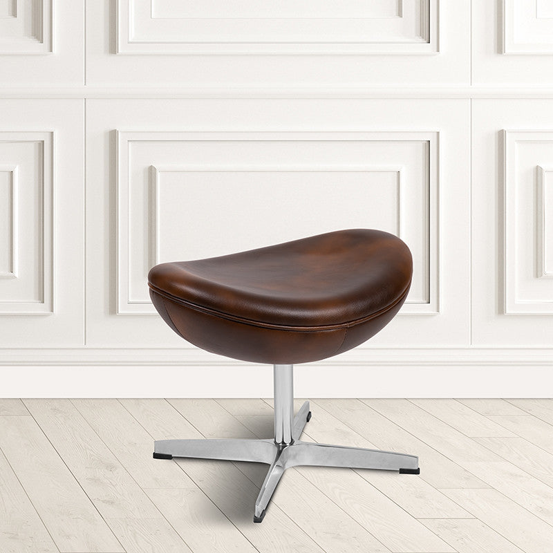 Bomber Jacket LeatherSoft Saddle Wing Ottoman