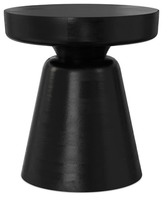 Robbie Solid Mango Wood Accent Table, Black