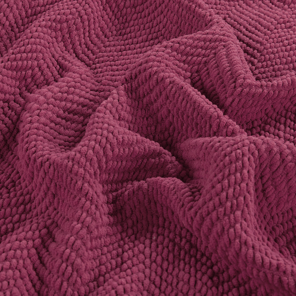Tweed Knitted Throw Blanket, Crushed Berry, 50"x60"