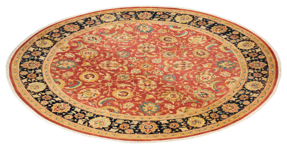 Mogul, One-of-a-Kind Hand-Knotted Area Rug Orange, 9' 1" x 9' 1"
