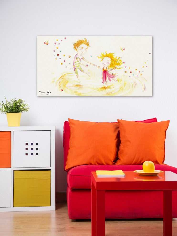 Marmont Hill, "Celebration Dance" by Maya Gur Painting Wrapped Canvas, 45x22.5