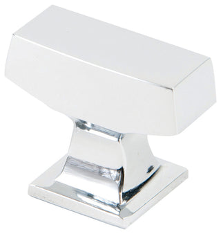 1-3/8" Rectangle Knob, Modern Chrome