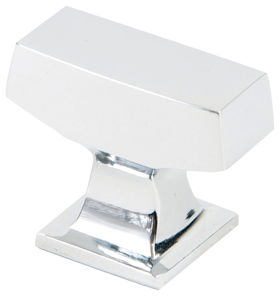 1-3/8" Rectangle Knob, Modern Chrome