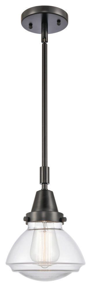 Innovations 447-1S-BK-G322-LED Olean 1 Light 6.75" Mini Pendant, Matte Black