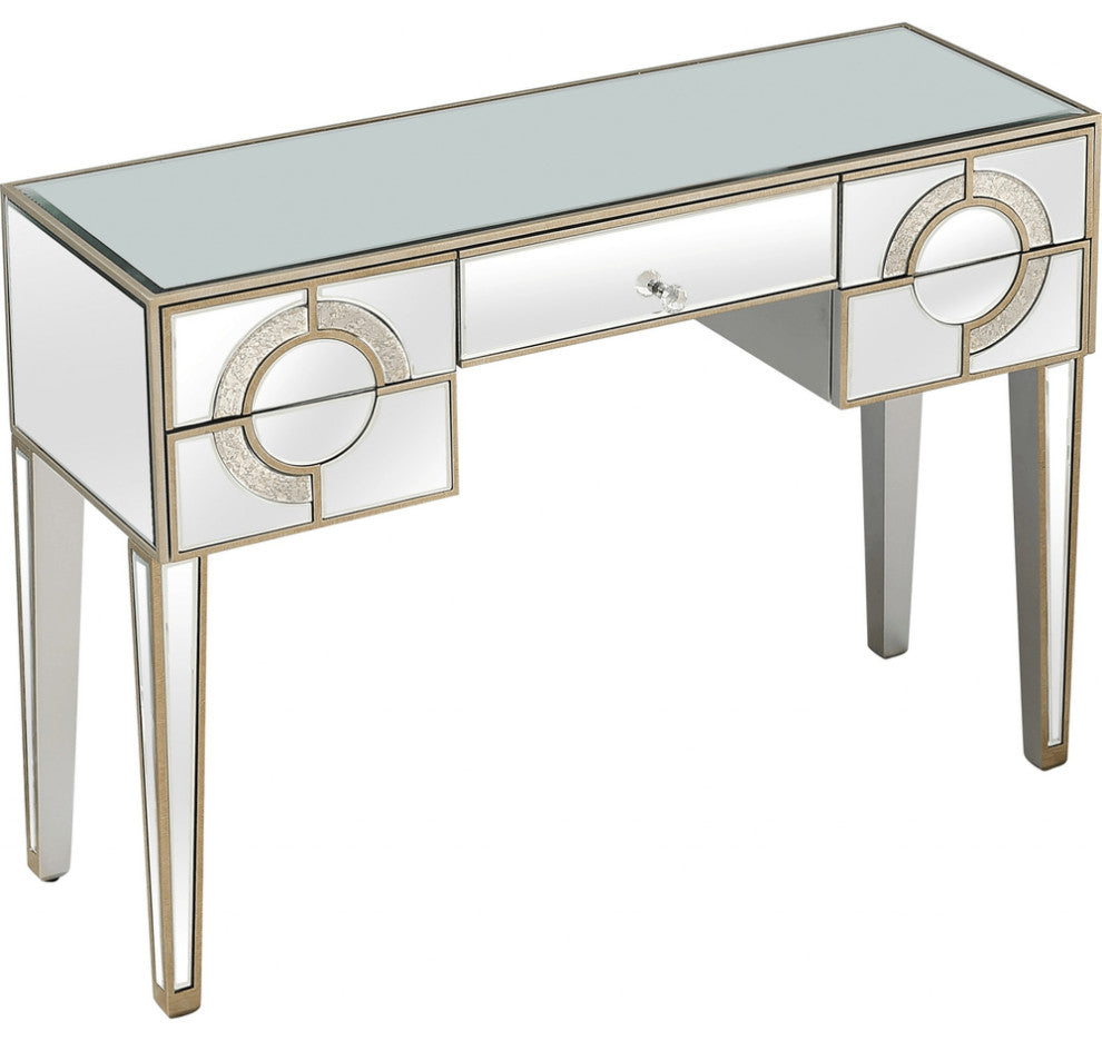 Antiqued Crystal Console Table
