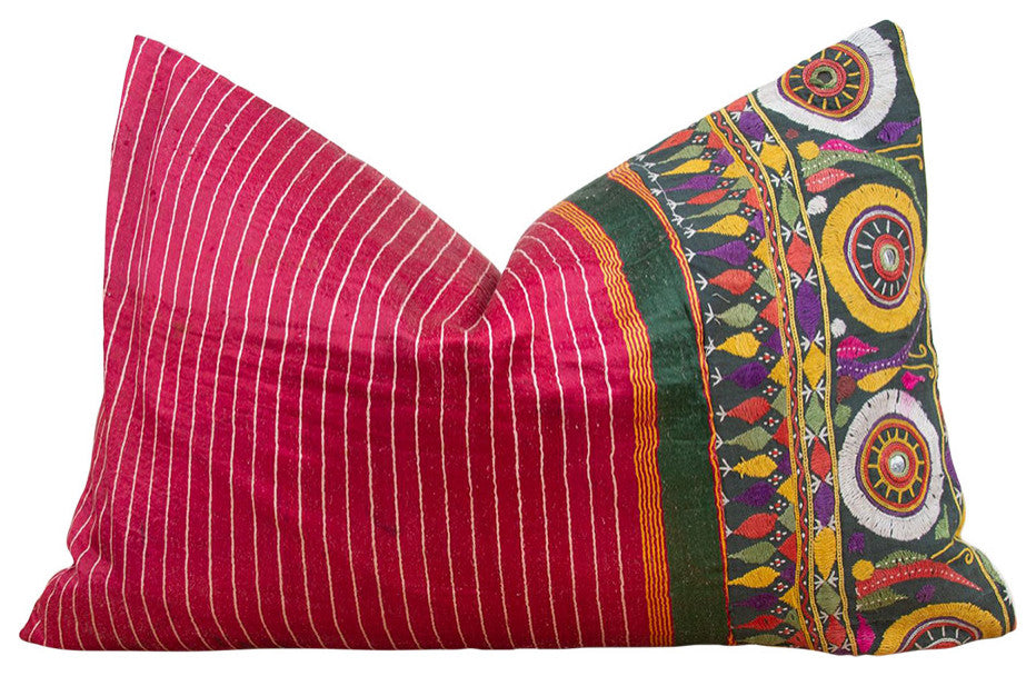 Amelia Antique Mashru Tribal Pillow