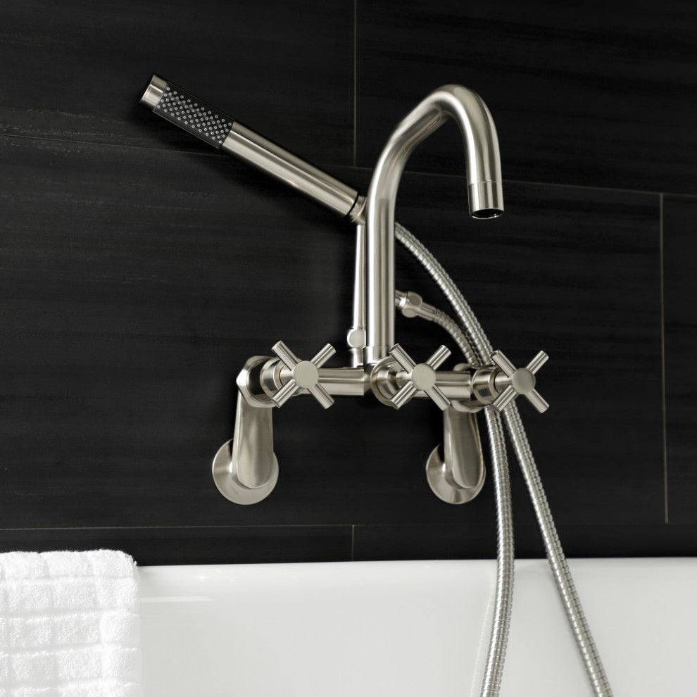 AE8458DX Wall Mount Clawfoot Tub Faucet, Brushed Nickel