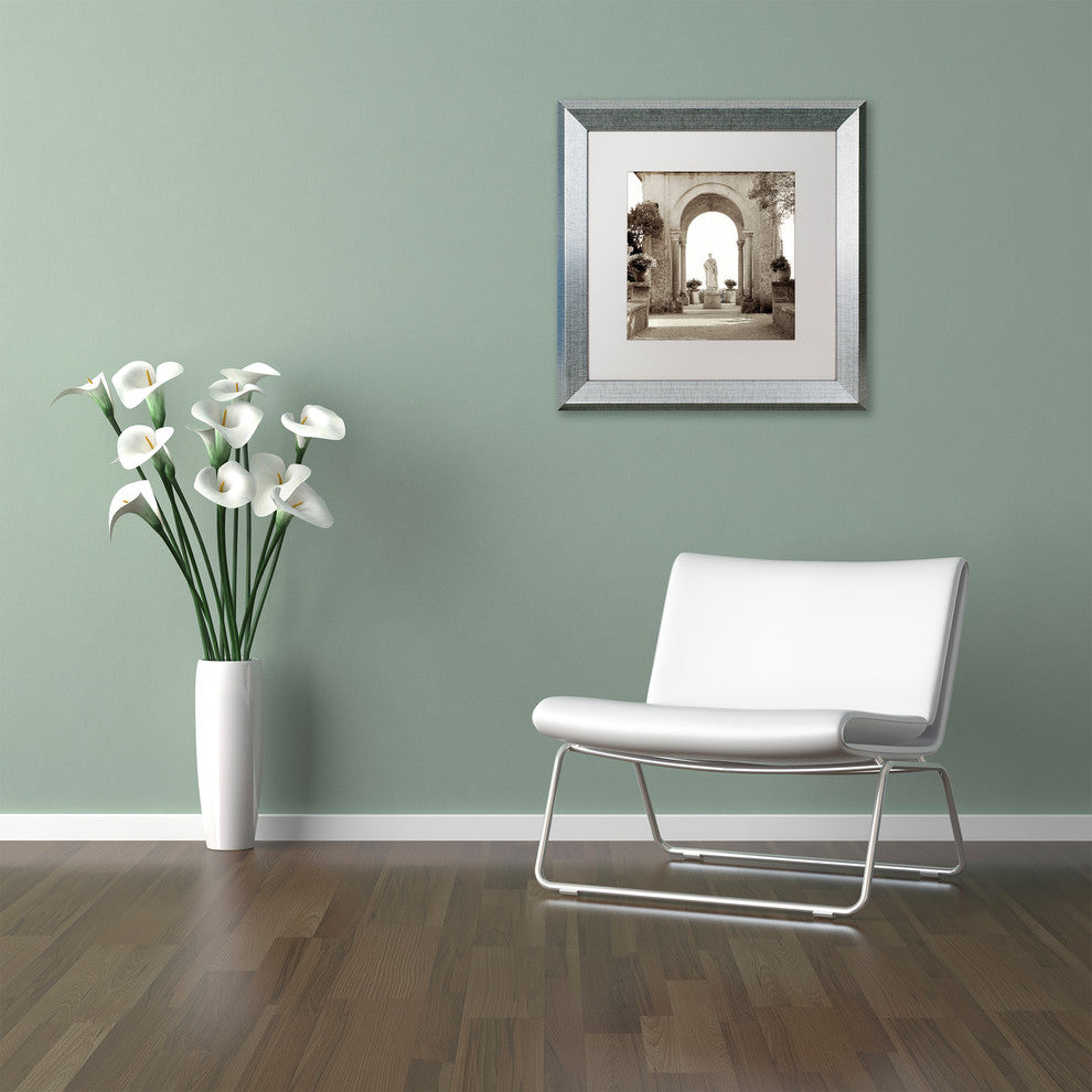 Alan Blaustein 'Giardini Italiano V' Art, Silver Frame, White Mat, 16x16