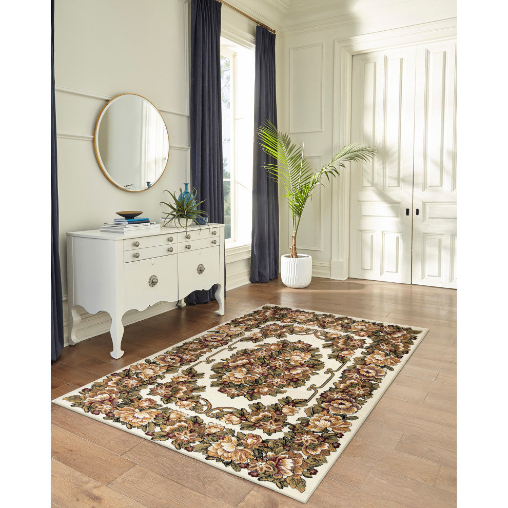 Aurora Aubusson Indoor Rug Ivory 5'3"x7'6"