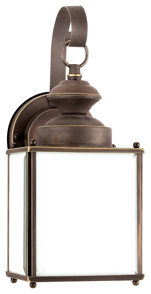 Jamestowne 1-Light Outdoor Wall Lantern, Antique Bronze