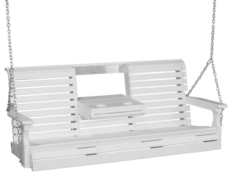 Poly Plain Porch Swing, White, 5 Foot
