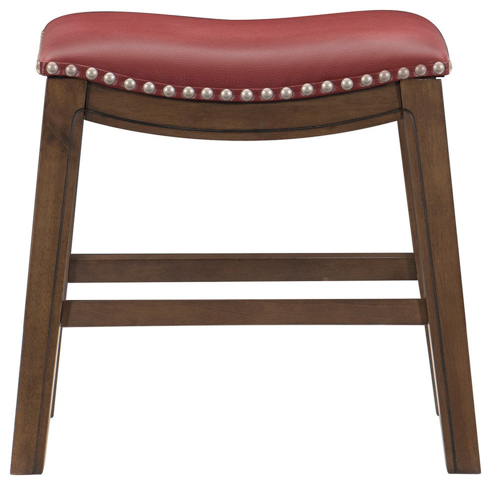 Yannis 18" Height Saddle Stool, Red