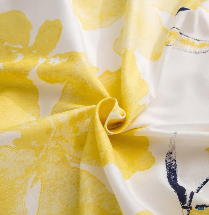 Yellow Floral Watercolor Microfiber Flat Sheet