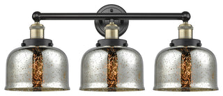 Edison Large Bell 3-Light 25" Vanity Light, Black Antique Brass, Mercury Shade