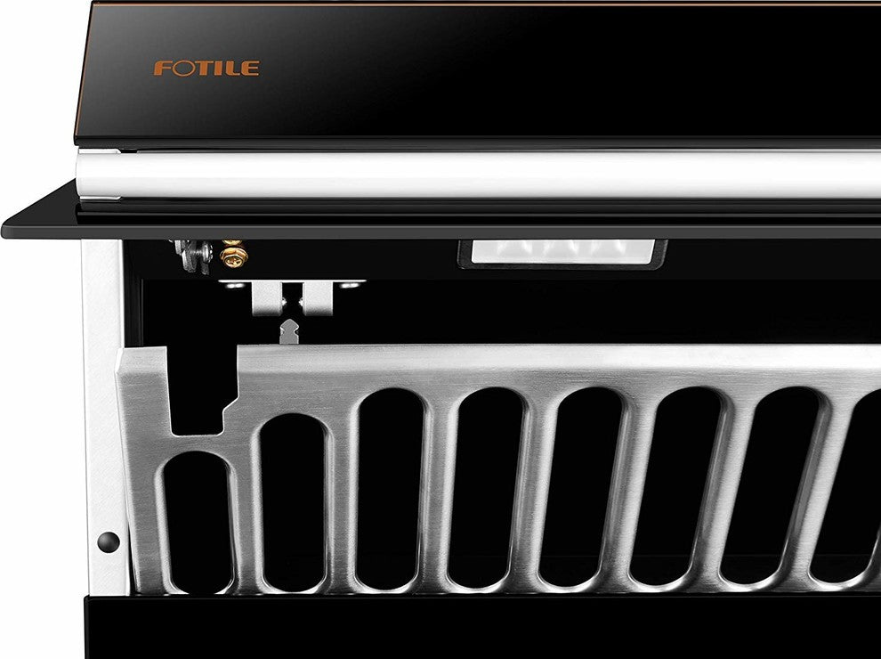 FOTILE Stainless Steel Range Hood Wall Mount, Mechanical Button, 30", Black