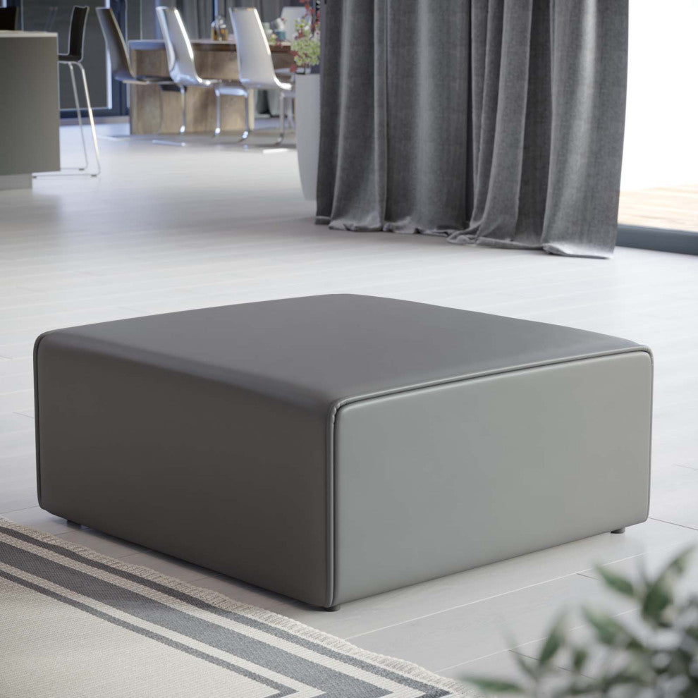 Accent Chair Ottoman, Velvet, Gray, Modern, Living Lounge Hotel Hospitality