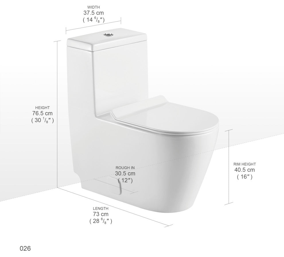 12 inches 0.88/1.28GPF Dual Flush One-Piece Toilet with Soft Close SeatWhen you"™