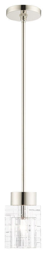 Livex Lighting Rotterdam 1 Light Polished Nickel Single Pendant